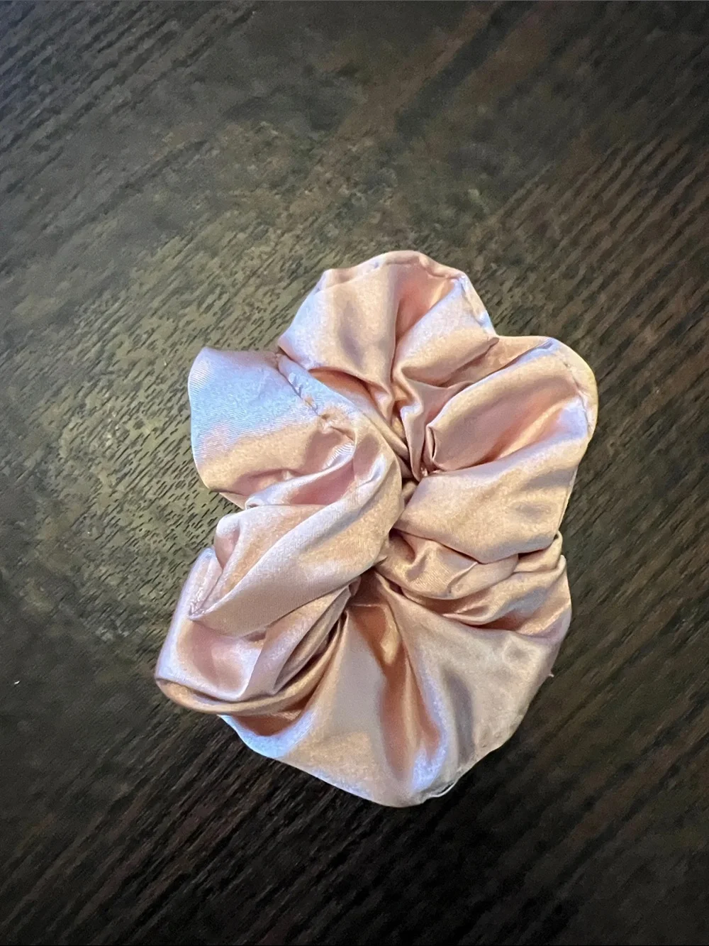 Silky Pink Hair Scrunchie - Soft Satin Elastic